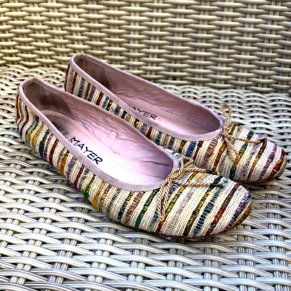 Paul Mayer‎ Attitudes woven stripe flat shoes flats